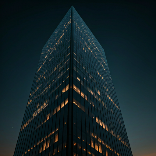 Glass and steel corporate skyscraper at twilight — KBTECH International Investments