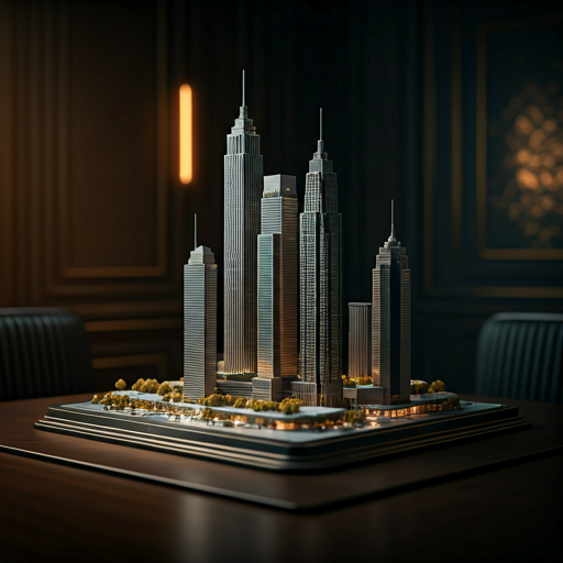 High-end architectural model in a strategic boardroom